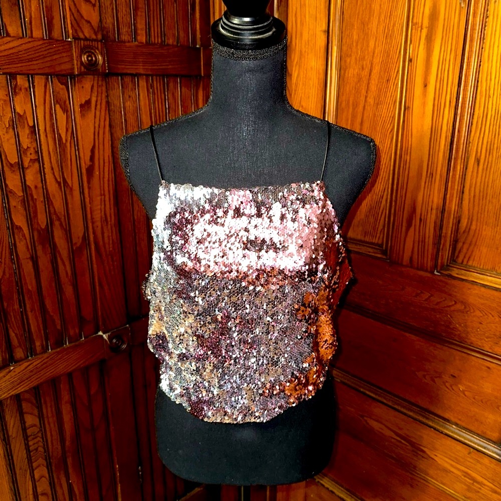 Forever 21 Pink Sequin Spaghetti Strap Camisole